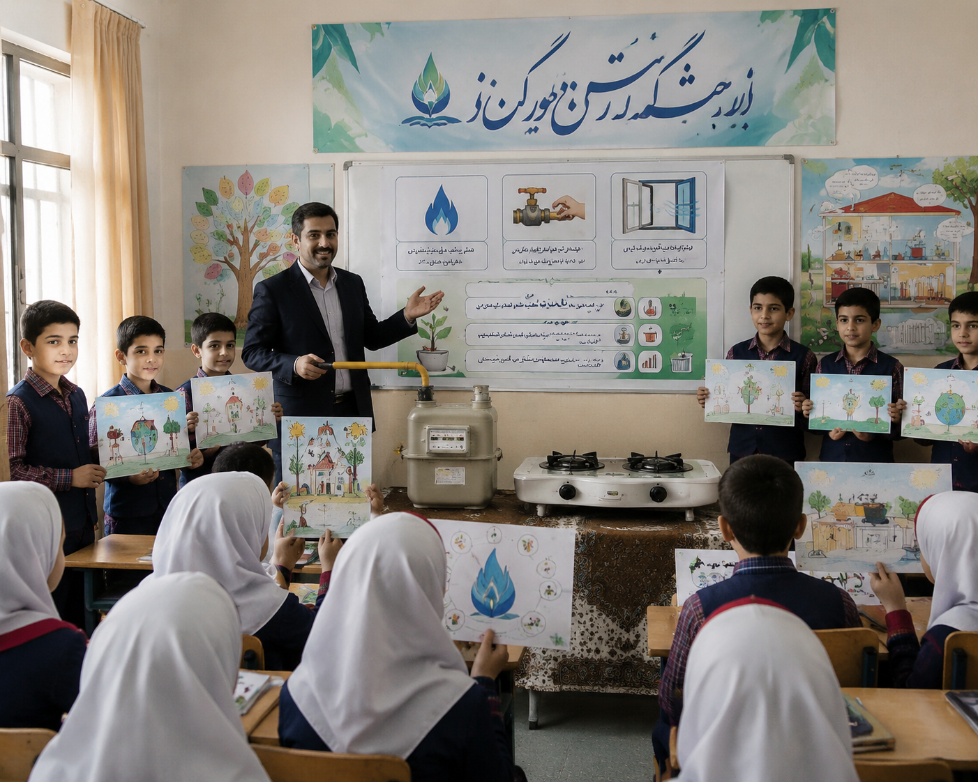 از نیمکت مدارس تا ایمنی خانه‌ها؛ گام بلند شرکت ملی گاز برای تربیت نسل هوشمند در مصرف انرژی