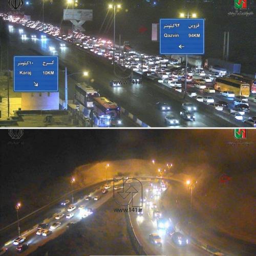 هم‌اکنون، حجم خودروها در مبادی ورودی به تهران (عکس)